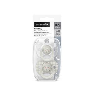 Miniatura 10 de 28 de Chupete Fisiológico Suavinex Night & Day x2 con Anilla Luminiscente 0-6 / 6-18 Meses