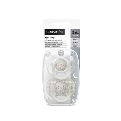 Imagen 10 de 28 de Chupete Fisiológico Suavinex Night & Day x2 con Anilla Luminiscente 0-6 / 6-18 Meses