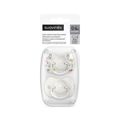 Imagen 3 de 12 de Chupete Suavinex Prints A Walk 2U +18 Meses Pack 2 Unidades Fisiológico
