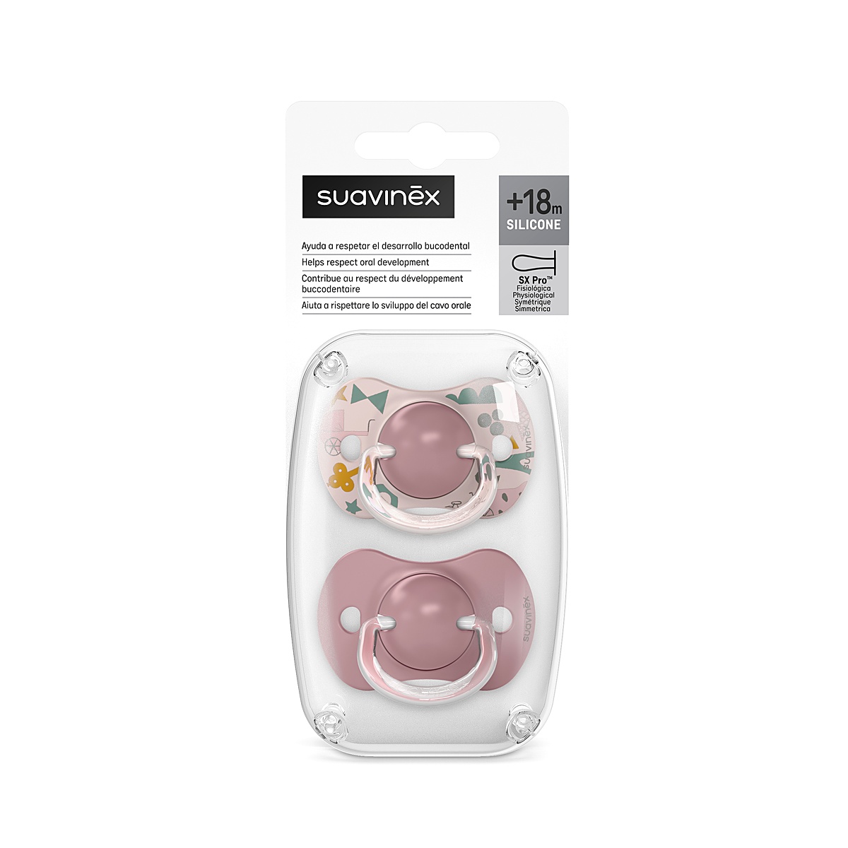 Imagen 6 de 12 de Chupete Suavinex Prints A Walk 2U +18 Meses Pack 2 Unidades Fisiológico