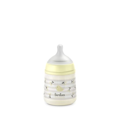 Imagen 3 de 12 de Mamadera Suavinex Prints Birdies 150ml PP Flujo Lento Recién Nacido