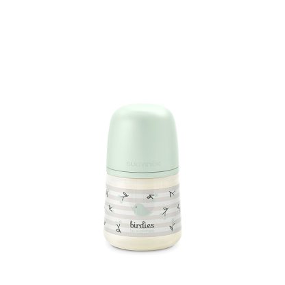 Imagen 7 de 12 de Mamadera Suavinex Prints Birdies 150ml PP Flujo Lento Recién Nacido