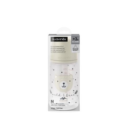 Imagen 4 de 12 de Mamadera Suavinex Prints Wild & Free 270ml Flujo Medio +3 Meses