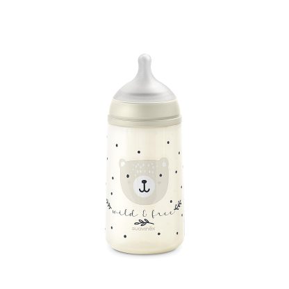 Imagen 6 de 12 de Mamadera Suavinex Prints Wild & Free 270ml Flujo Medio +3 Meses