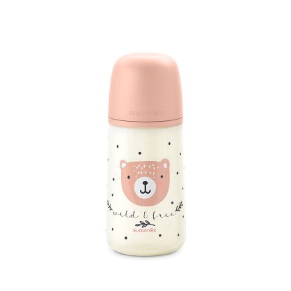 Imagen 8 de 12 de Mamadera Suavinex Prints Wild & Free 270ml Flujo Medio +3 Meses