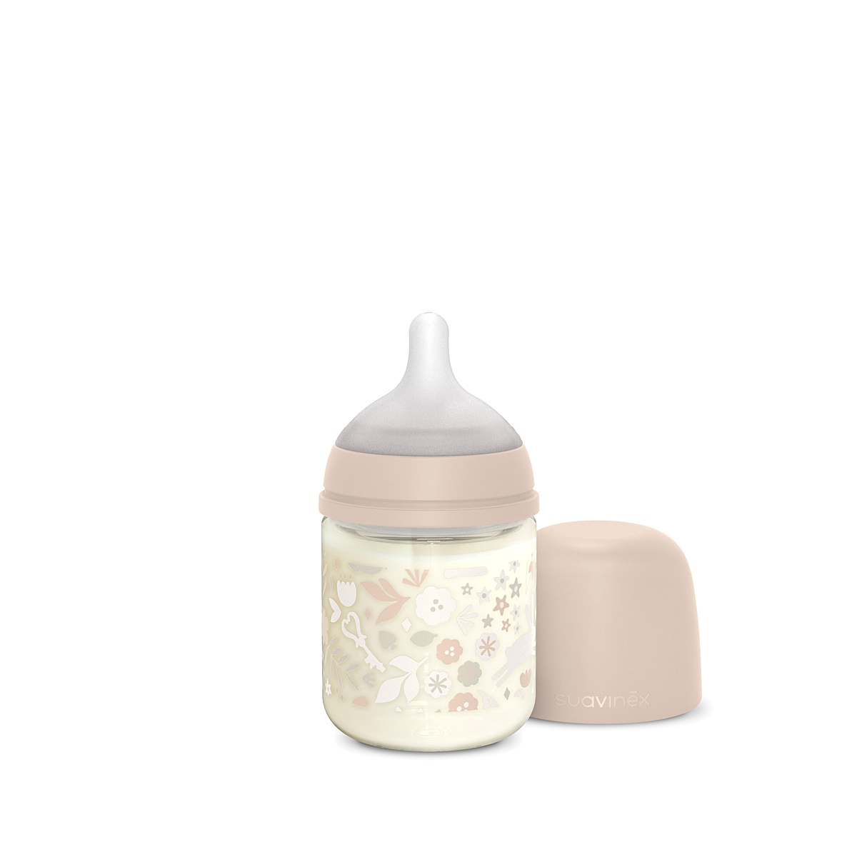 Imagen 3 de 12 de Mamadera Suavinex Wonderland Vidrio 120ml Flujo Lento 0m+