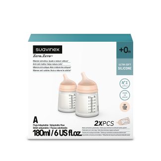 Pack 2 Mamaderas Suavinex Zero.Zero 180ml Fair