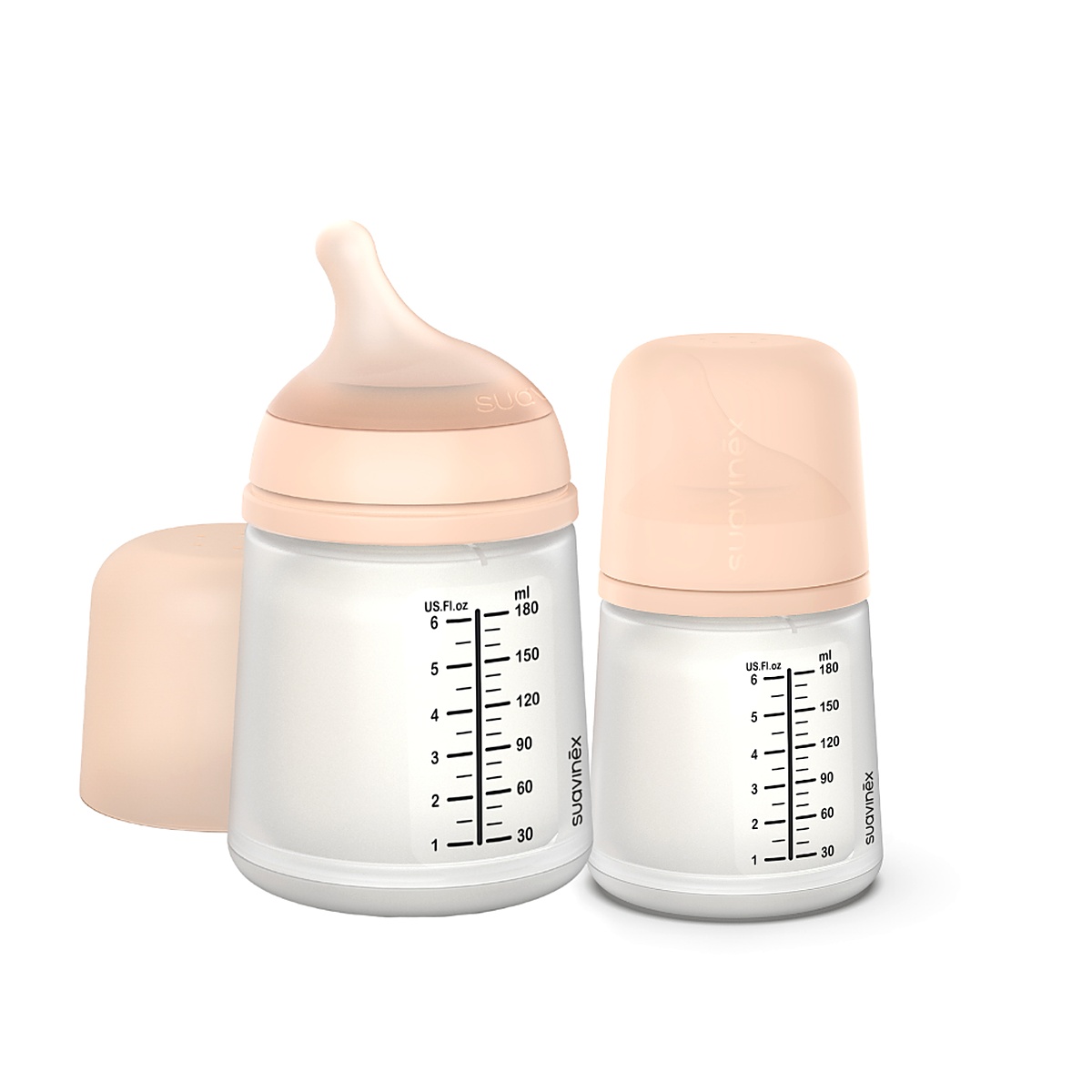 Imagen 4 de 4 de Pack 2 Mamaderas Suavinex Zero.Zero 180ml Fair