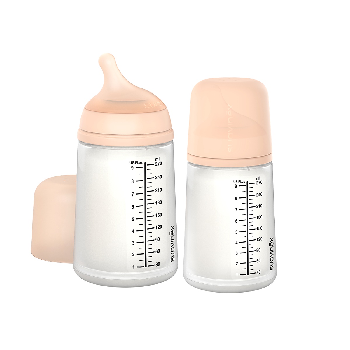 Imagen 3 de 3 de Pack 2 Mamaderas Suavinex Zero.Zero 270ml