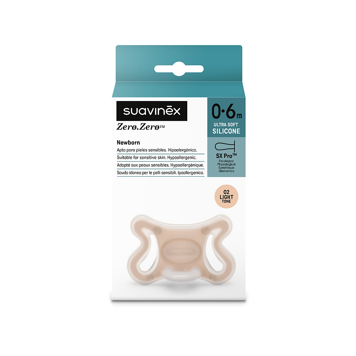 Imagen 6 de 10 de Chupete Suavinex Zero.Zero 0-2 Meses Silicona 100% Apto Prematuros