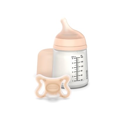 Imagen 6 de 6 de Set Recién Nacido Suavinex Zero.Zero Mamadera 180ml + Chupete Anticólicos