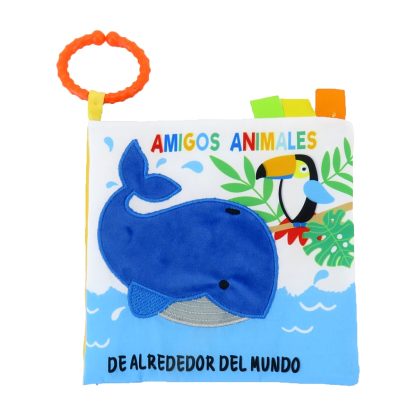 Imagen 1 de 1 de Libro de Tela Woody Toys 110691 Amigos Animales Alrededor del Mundo con Aro para Cochecito