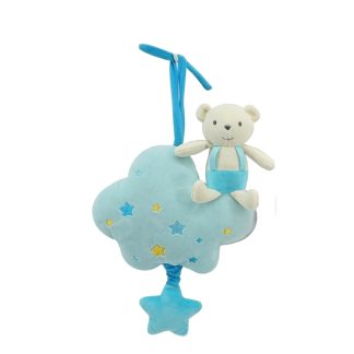Cunero Woody Toys 110412 Nube y Osito Plush Rosa y Celeste