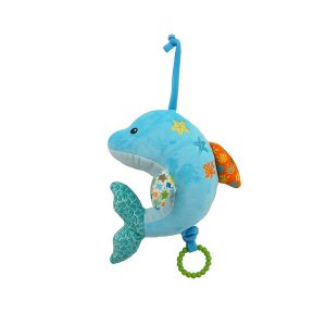 Miniatura 2 de 4 de Cunero Delfín Woody Toys 110220 Peluche Sonajero para Cuna y Cochecito