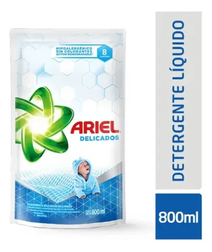 Imagen 2 de 2 de Jabon Liquido Ariel Delicados 800 Ml Hipoalergénico Ideal Bebé