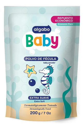 Imagen 1 de 2 de Talco Bebé Repuesto de 200g Algabo Baby