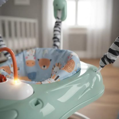 Imagen 3 de 5 de Jumper Saltarin Para Bebé Cómodo Y Seguro Con Juguetes Love Celeste