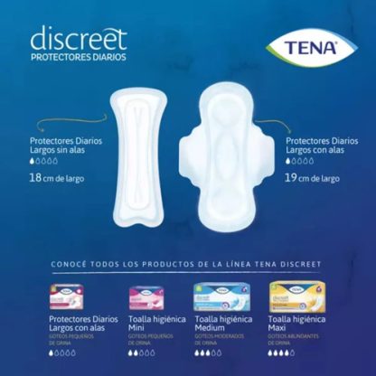 Imagen 2 de 2 de Protector Diario Tena Discreet Extra Grande Con Neutralizador De Olores x15 Unidades