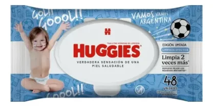 Imagen 1 de 1 de Toallitas Húmedas Huggies World Cup Limpieza Efectiva X 48 U Edición Limitada Mundial