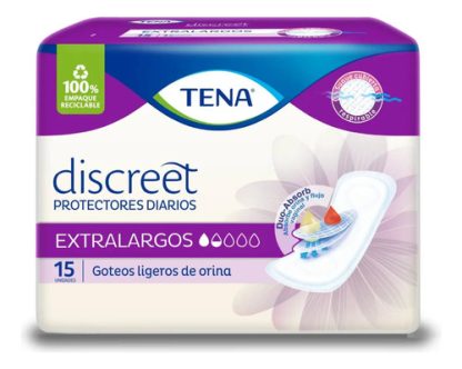 Imagen 1 de 2 de Protector Diario Tena Discreet Extra Grande Con Neutralizador De Olores x15 Unidades