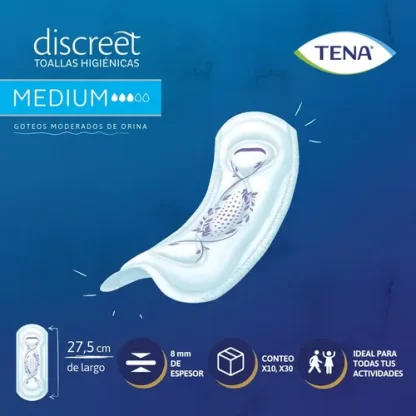 Imagen 3 de 6 de Toalla Higienica Tena Discreet Medium 200336