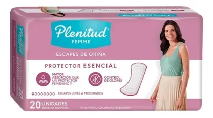 Imagen 3 de 3 de Plenitud Femme Protector Esencial X20. Incontinencia Leve
