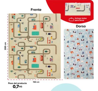 Imagen 3 de 7 de Alfombra Antigolpes Plegable Bebesit 6006 Celeste