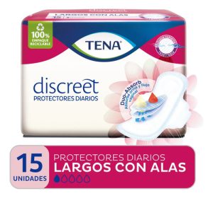 Miniatura 1 de 6 de Protector Diario Tena Discreet Largo Alas X 15 Un Tena Discreet 200026