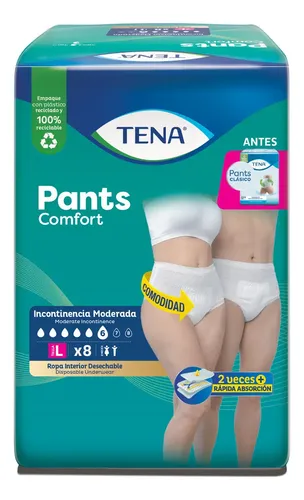Imagen 2 de 6 de Ropa Interior Tena Pants Clásico Comfort Talle L X8 Unidades