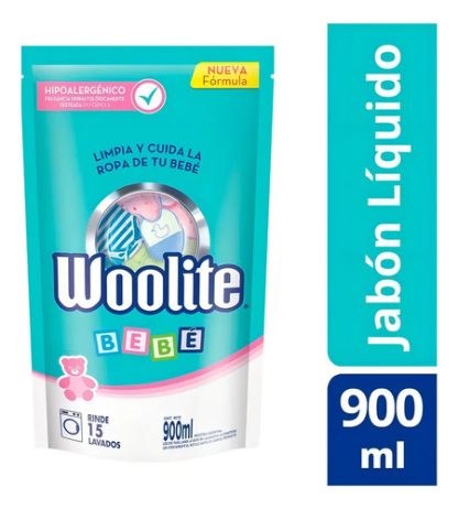 Imagen 2 de 3 de Jabón Líquido Woolite Bebé Matic Repuesto 900ml