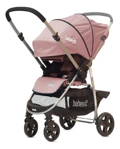 Imagen 3 de 7 de Cochecito De Paseo Travel System Bebesit 1390ts Aeris Rosa Plateado