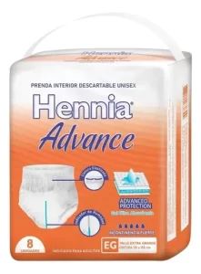 Miniatura 1 de 3 de Ropa Interior Descartable Hennia Advance Extra Grande (EG) x 8 unidades