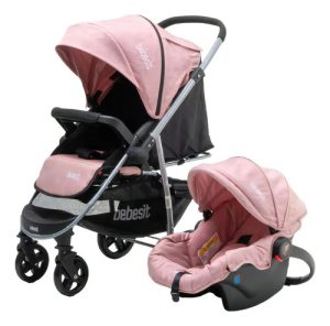 Miniatura 1 de 7 de Cochecito De Paseo Travel System Bebesit 1390ts Aeris Rosa Plateado