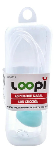 Imagen 5 de 7 de Aspirador Nasal Sacamoco Con Manguera Loopi 8724 Color Agua
