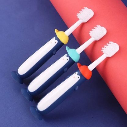 Imagen 3 de 10 de Cepillo Dental Para Niños Cerda Suave Infantil Loopi 8727 Color Celeste