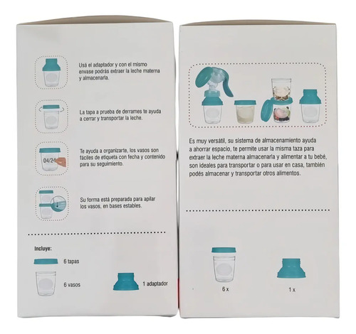 Imagen 3 de 8 de Contenedor De Leche Materna Loopi 6 Unidades De 180 Ml