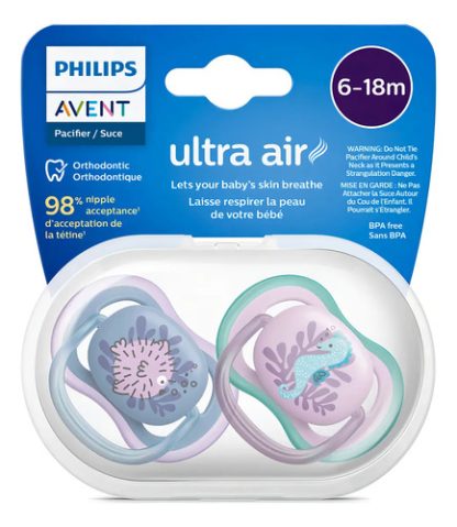 Imagen 3 de 4 de Chupete Ultra Air Philips Avent Scf085/61 6-18 Meses Lavanda