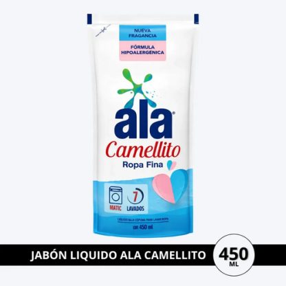 Imagen 3 de 5 de Jabón líquido Ala Camellito ropa fina Matic 450 ml