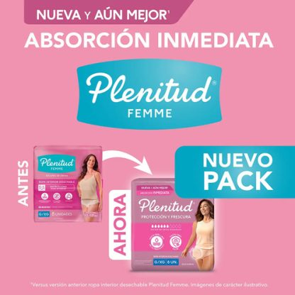 Imagen 3 de 4 de Pañales Para Adultos Plenitud Femme P/M x 8 unidades