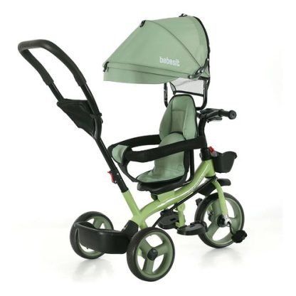 Imagen 2 de 4 de Triciclo Bebesit verde 360° Joy con barra de empuje y luz