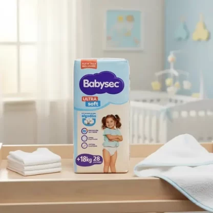 Imagen 2 de 3 de Pañales Babysec Ultra Soft XXXG x 28 unidades (+18 kg)