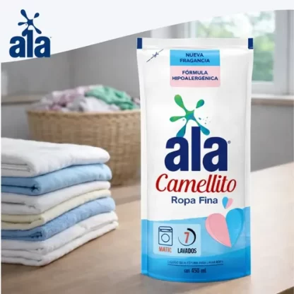 Imagen 5 de 5 de Jabón líquido Ala Camellito ropa fina Matic 450 ml