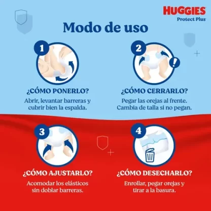 Imagen 5 de 5 de Pañales Huggies Protect Plus Talle P x 48 unidades