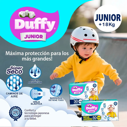 Imagen 2 de 4 de Pañales Duffy Junior X 50 Un +18kg