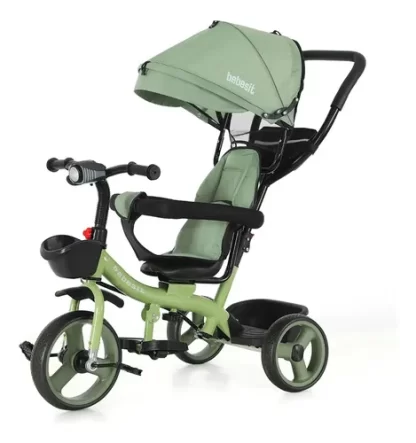 Imagen 1 de 4 de Triciclo Bebesit verde 360° Joy con barra de empuje y luz