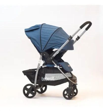 Imagen 6 de 7 de Cochecito Travel System Azul Con Manillar Rebatible