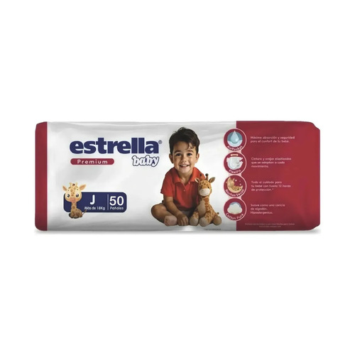 Imagen 1 de 5 de Panales Estrella Baby Premium (Junior) J  50 Unidades