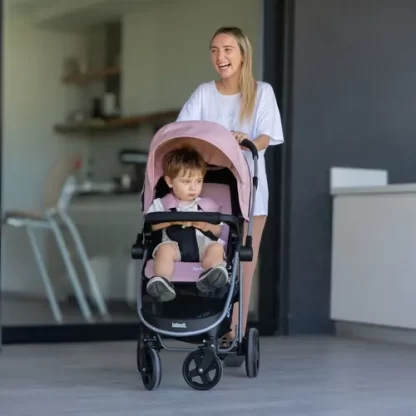 Imagen 6 de 7 de Cochecito Huevito Travel System Y Manillar Rebatible Bebesit Gris Claro