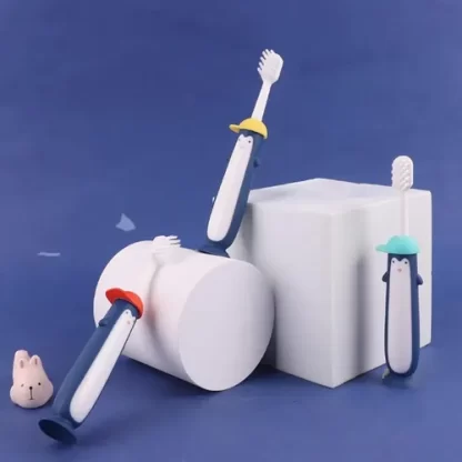 Imagen 8 de 10 de Cepillo Dental Para Niños Cerda Suave Infantil Loopi 8727 Color Celeste