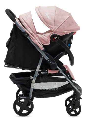 Imagen 2 de 7 de Cochecito De Paseo Travel System Bebesit 1390ts Aeris Rosa Plateado